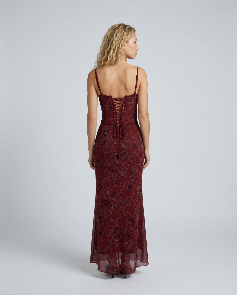 Landry | Corset Maxi Dress with Beaded Embellishment