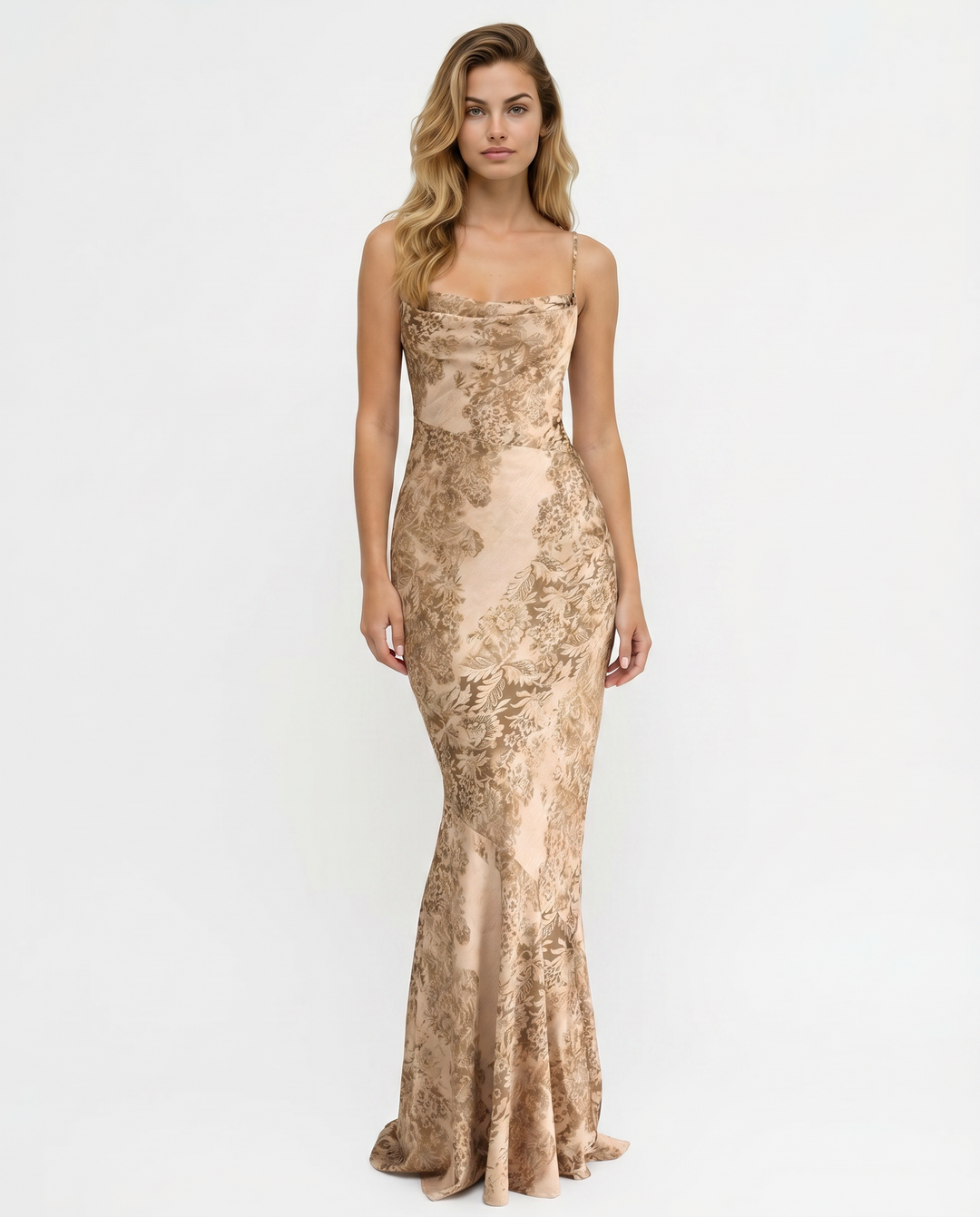 Leta | Maxi Dress with Satin Finish and Floral Pattern