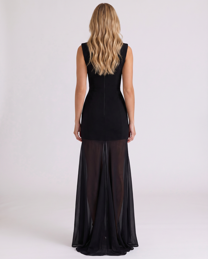 Novah | Maxi Dress With Plunge Keyhole Front