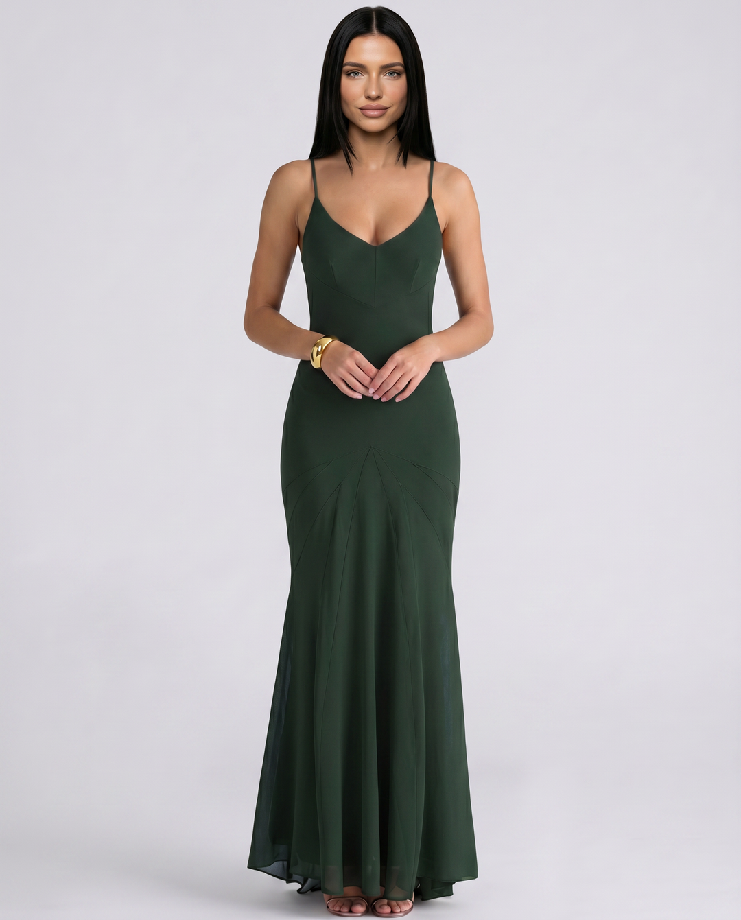 Marcy | Panelled Maxi Dress with Spaghetti Straps