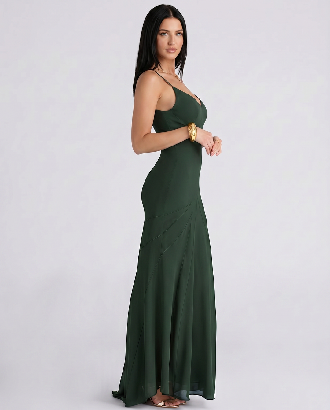 Marcy | Panelled Maxi Dress with Spaghetti Straps