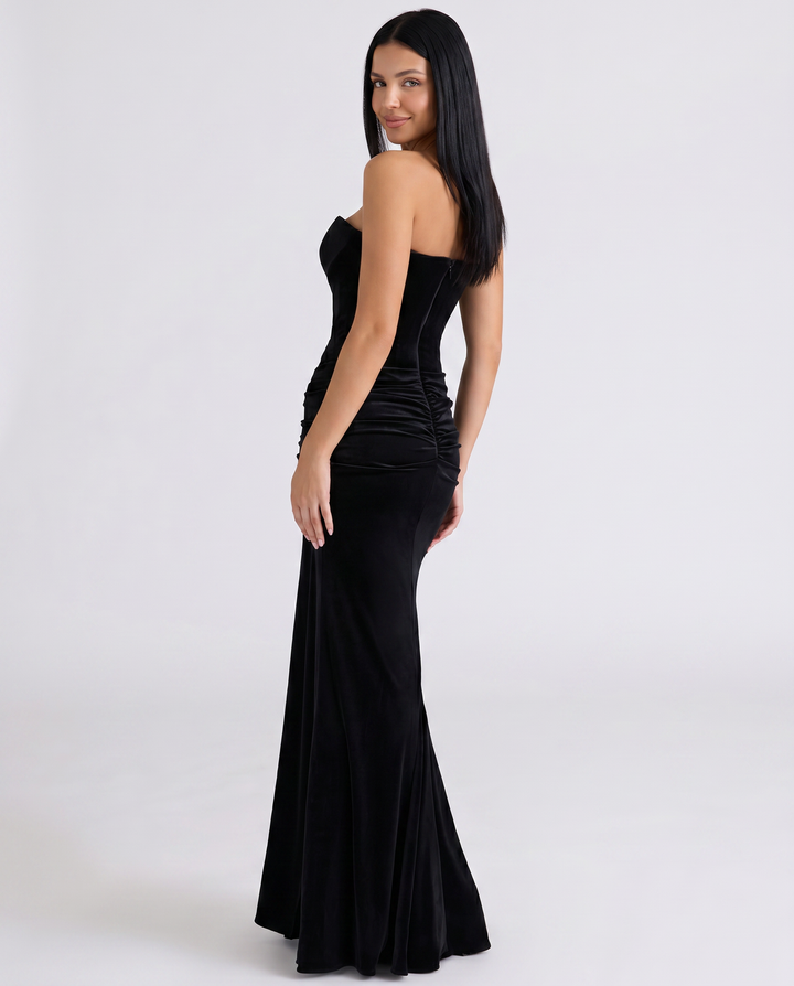 Alison | Maxi Dress with Deep Plunge Corset Bodice