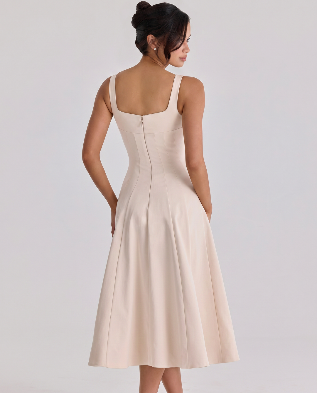 Vilma | Midi Dress with Structured Twill Silhouette