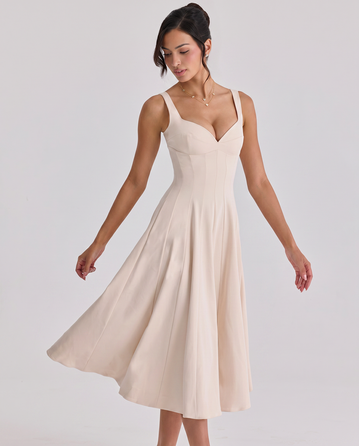 Vilma | Midi Dress with Structured Twill Silhouette