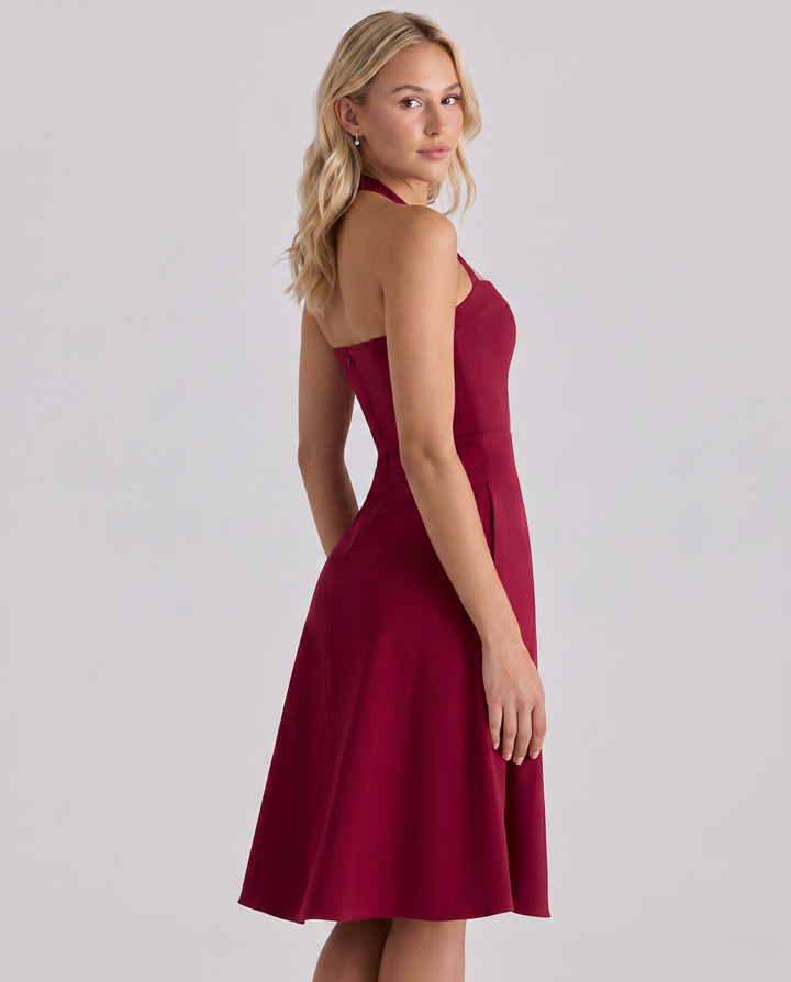 Josie | Midi Dress with Halter Neck and Flared Skirt
