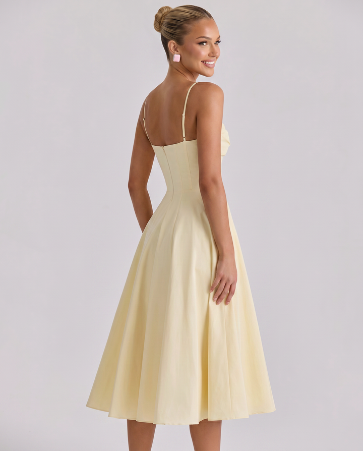 Maisie | Midi Sundress with Pleated Skirt and Adjustable Straps