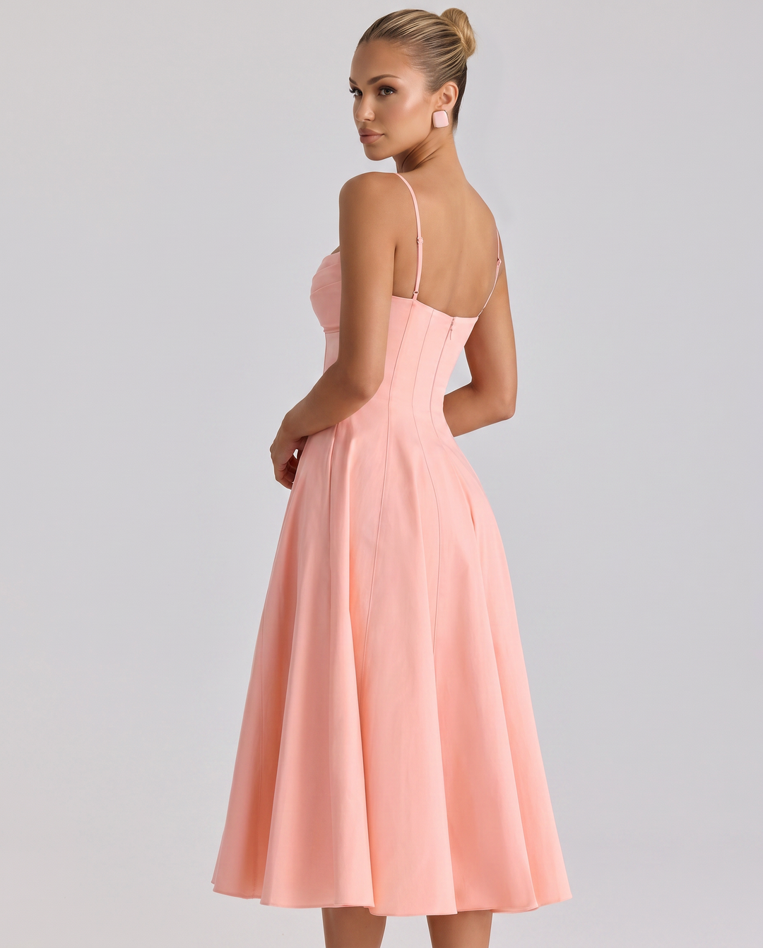 Maisie | Midi Sundress with Pleated Skirt and Adjustable Straps
