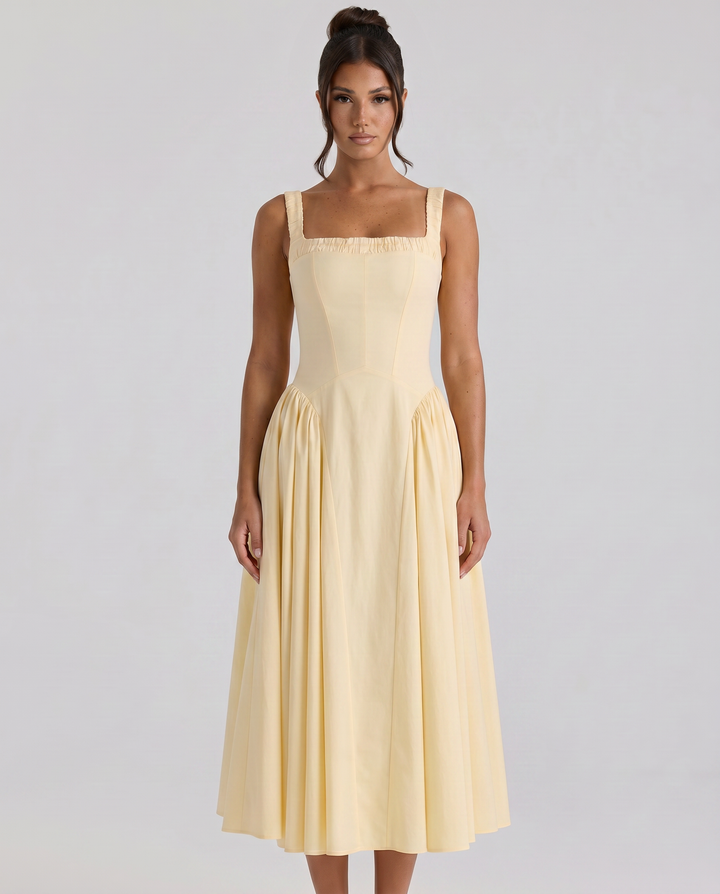 Viola | Midi Sundress with Gathered Skirt
