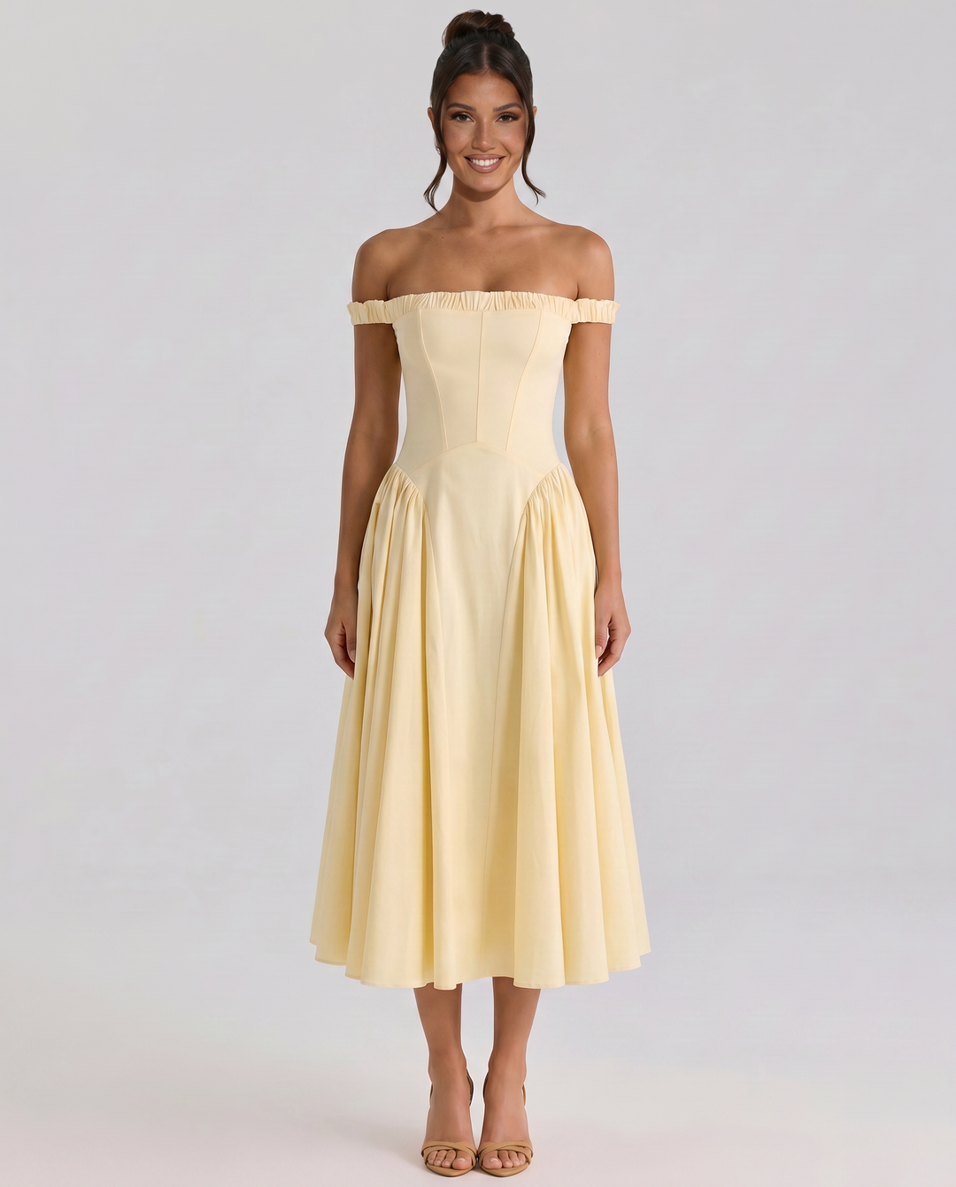 Viola | Midi Sundress with Gathered Skirt