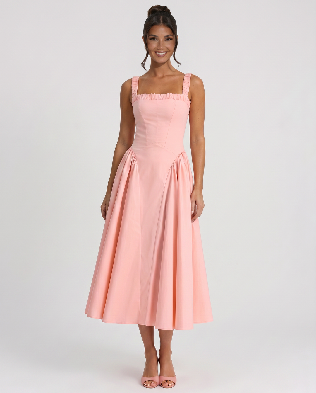 Viola | Midi Sundress with Gathered Skirt