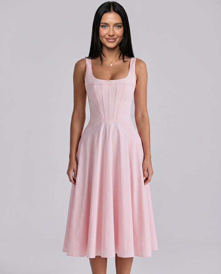 Elinor | Midi Sundress with Lace-Up Back