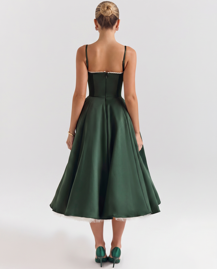 Camryn | Midi Dress with Sweetheart Neckline and Tulle Skirt