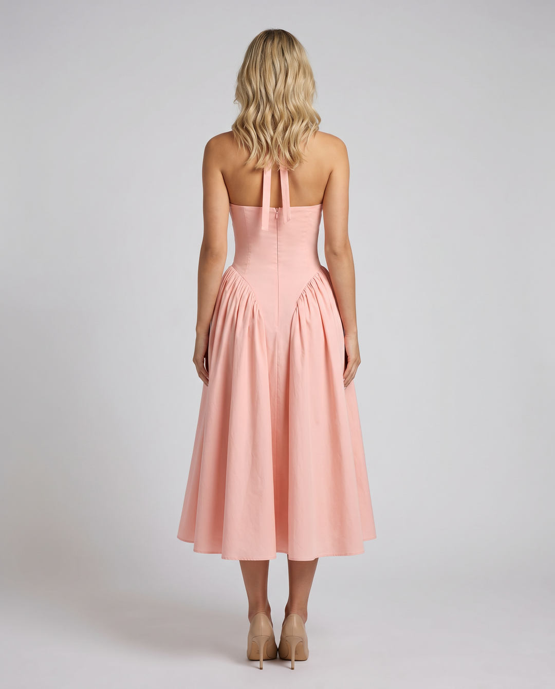 Danika | Midi Sundress with Halter Neck and Full Skirt