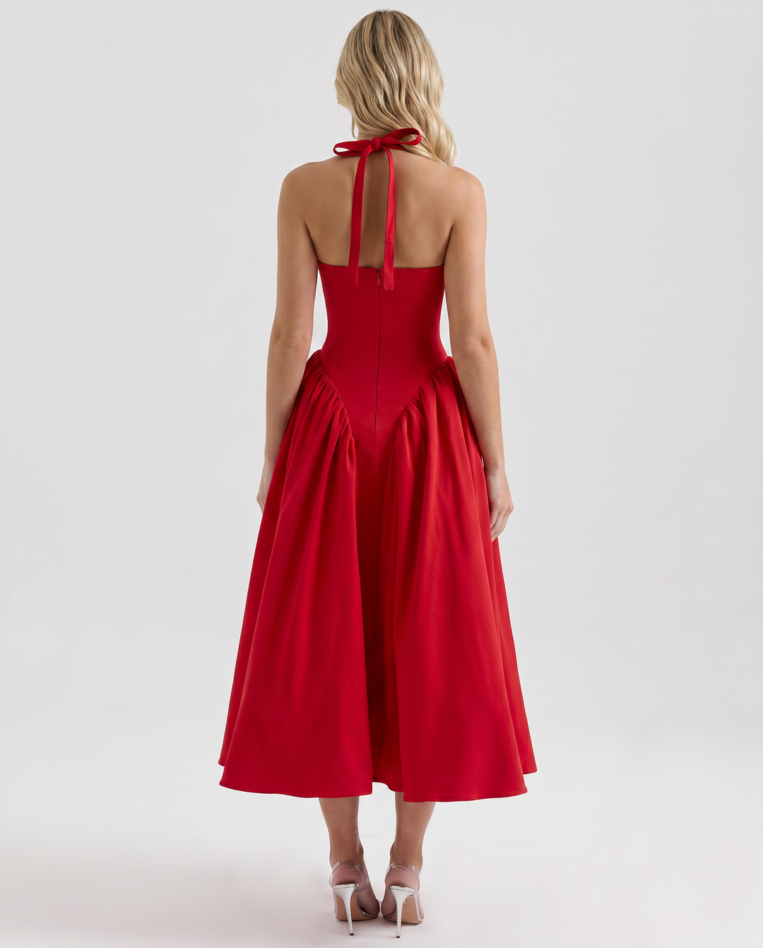 Danika | Midi Sundress with Halter Neck and Full Skirt