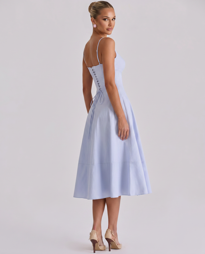Robyn | Midi Sundress with Lace-Up Back