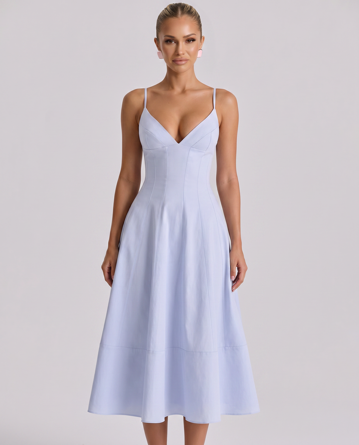 Robyn | Midi Sundress with Lace-Up Back