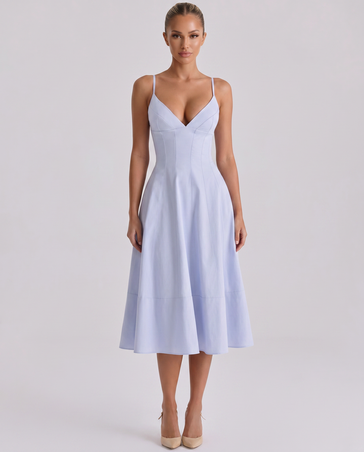 Robyn | Midi Sundress with Lace-Up Back