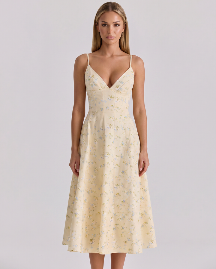 Robyn | Midi Sundress with Lace-Up Back
