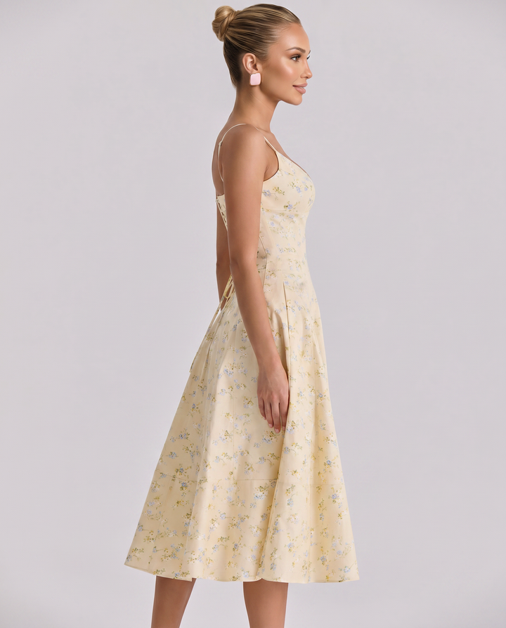 Robyn | Midi Sundress with Lace-Up Back
