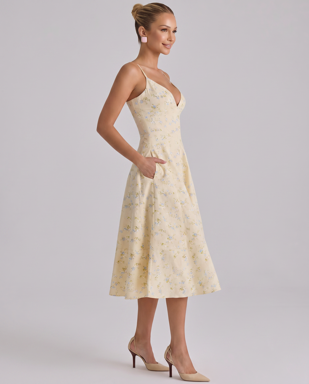 Robyn | Midi Sundress with Lace-Up Back