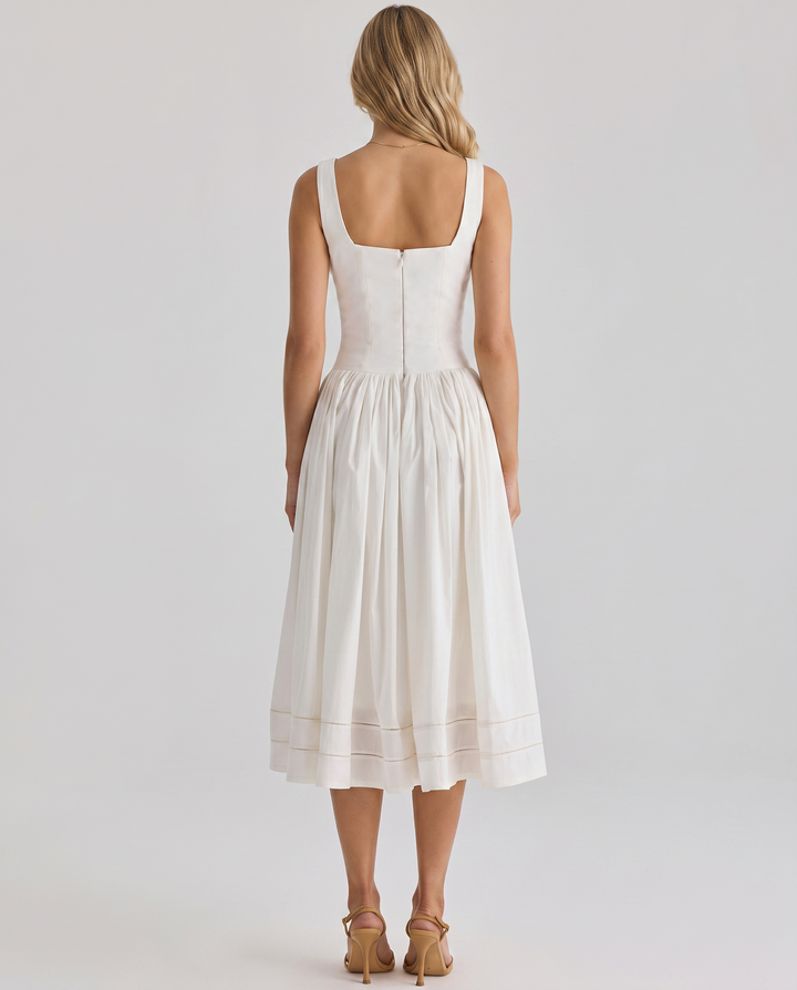 Freida | Midi Dress with Broderie Anglaise Trim