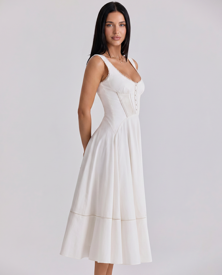 Wanda | Midi Sundress with Waist Cinch Detail