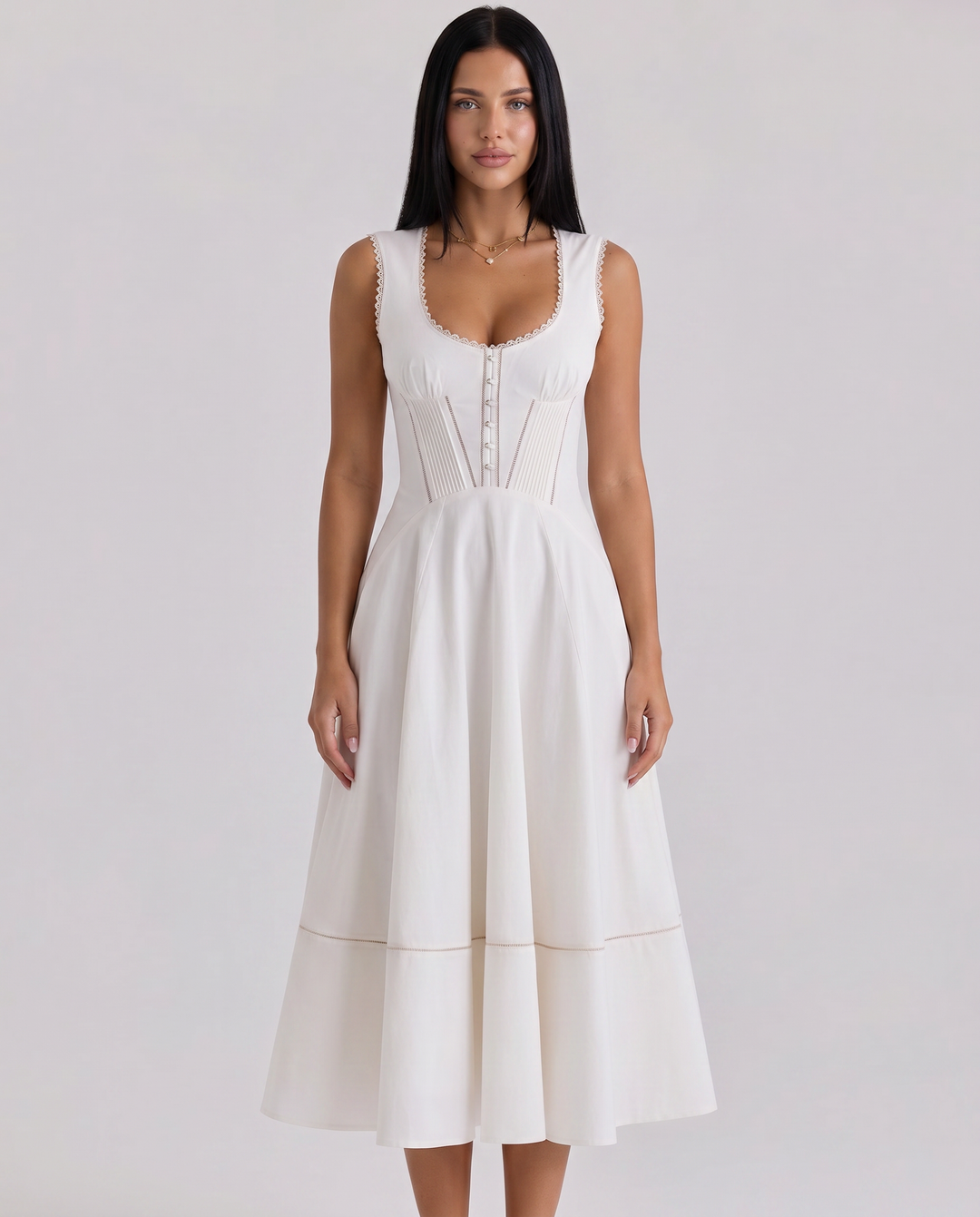 Wanda | Midi Sundress with Waist Cinch Detail