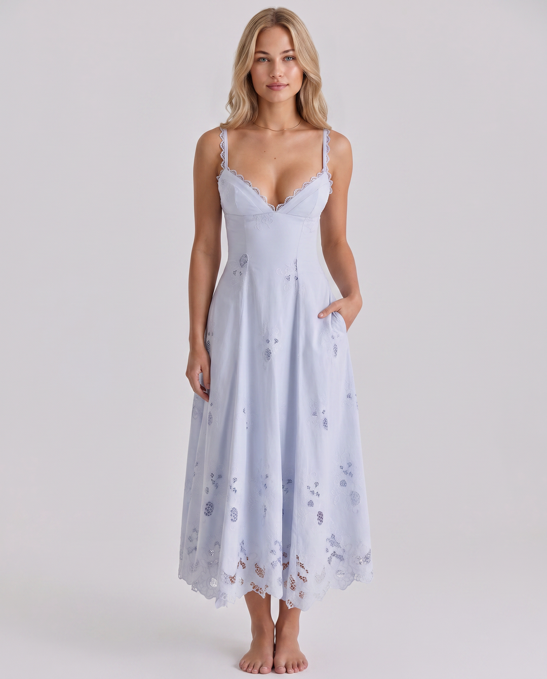 Sorrel | Midi Sundress with Broderie Anglaise Detail