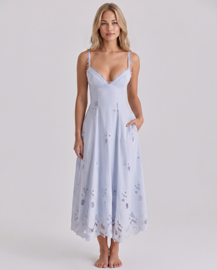 Sorrel | Midi Sundress with Broderie Anglaise Detail