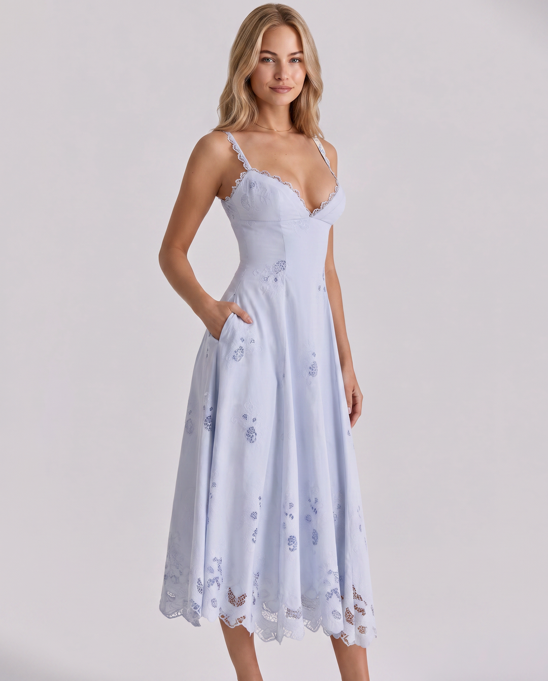 Sorrel | Midi Sundress with Broderie Anglaise Detail