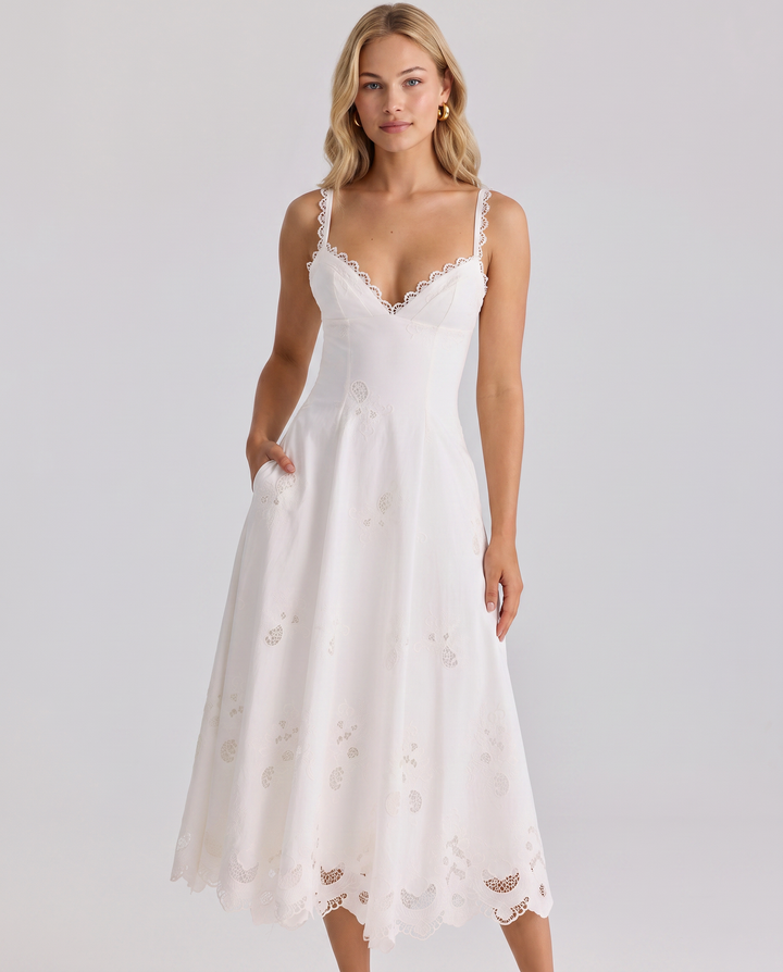Sorrel | Midi Sundress with Broderie Anglaise Detail