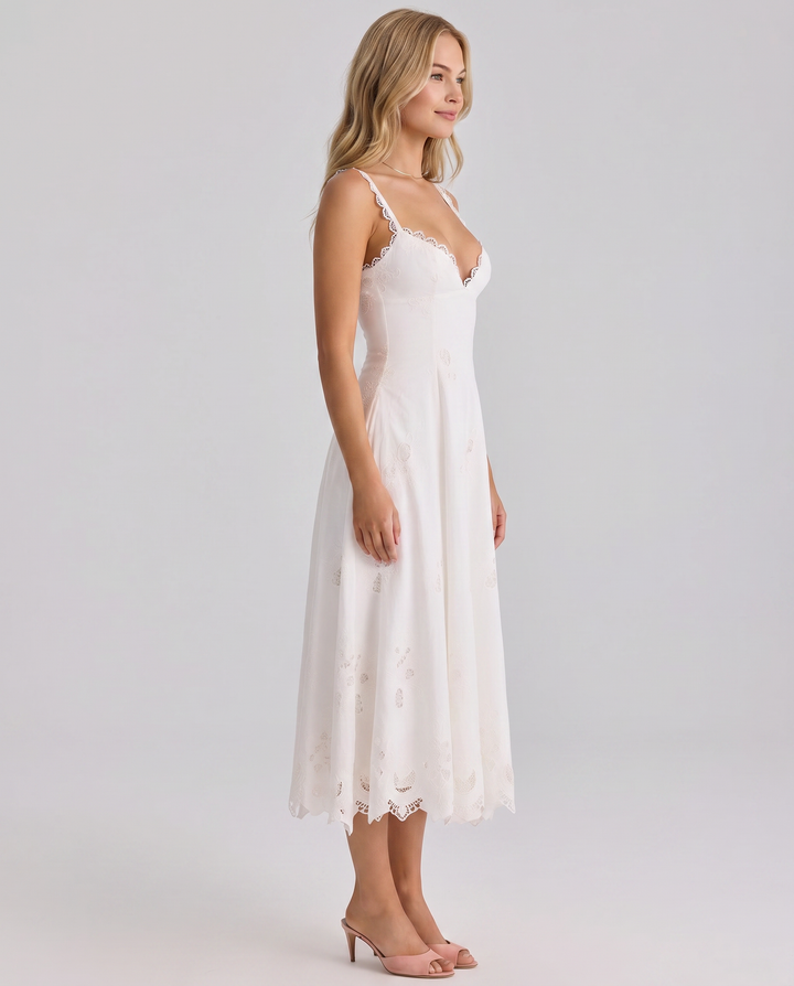 Sorrel | Midi Sundress with Broderie Anglaise Detail