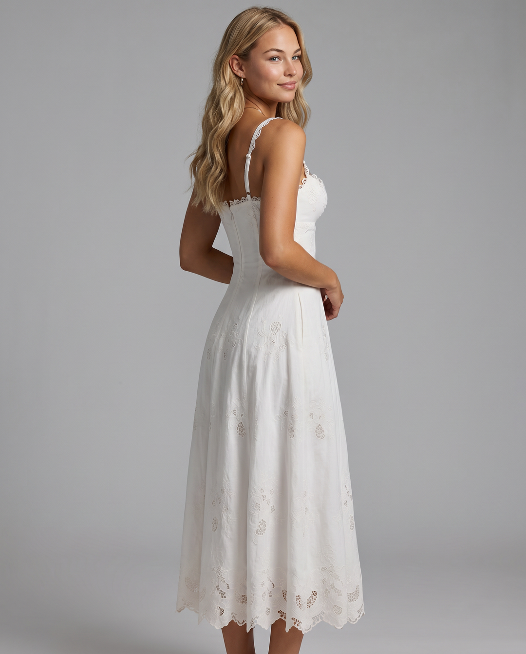 Sorrel | Midi Sundress with Broderie Anglaise Detail