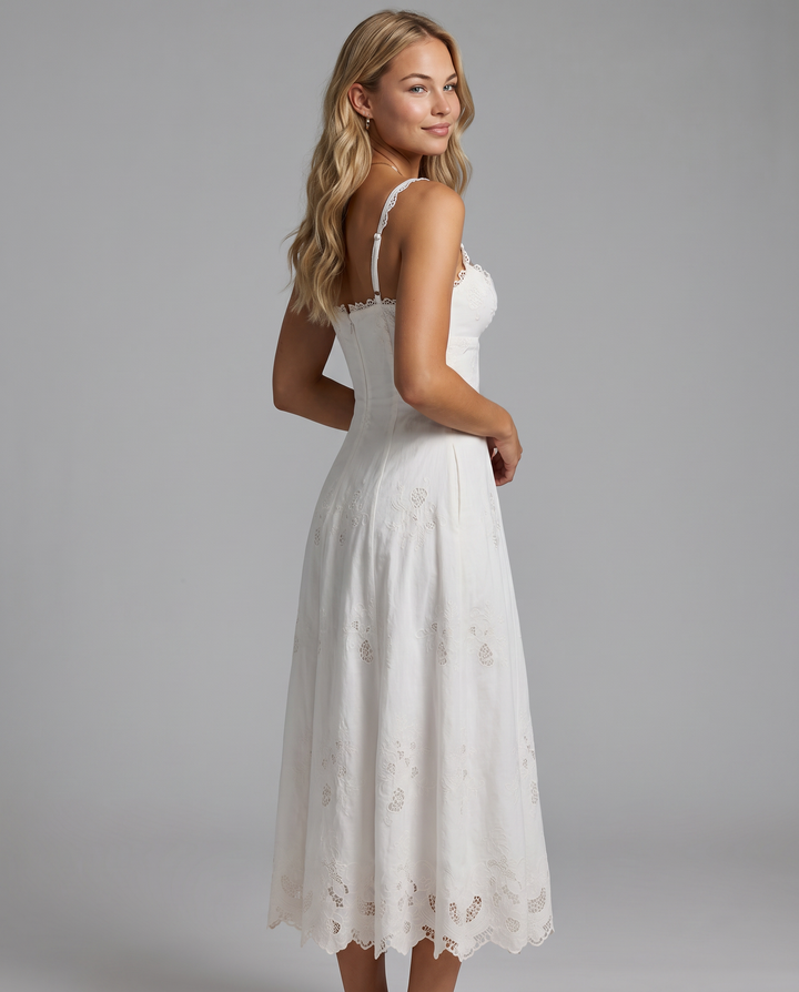 Sorrel | Midi Sundress with Broderie Anglaise Detail