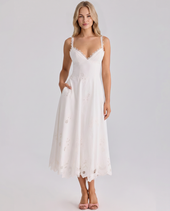 Sorrel | Midi Sundress with Broderie Anglaise Detail
