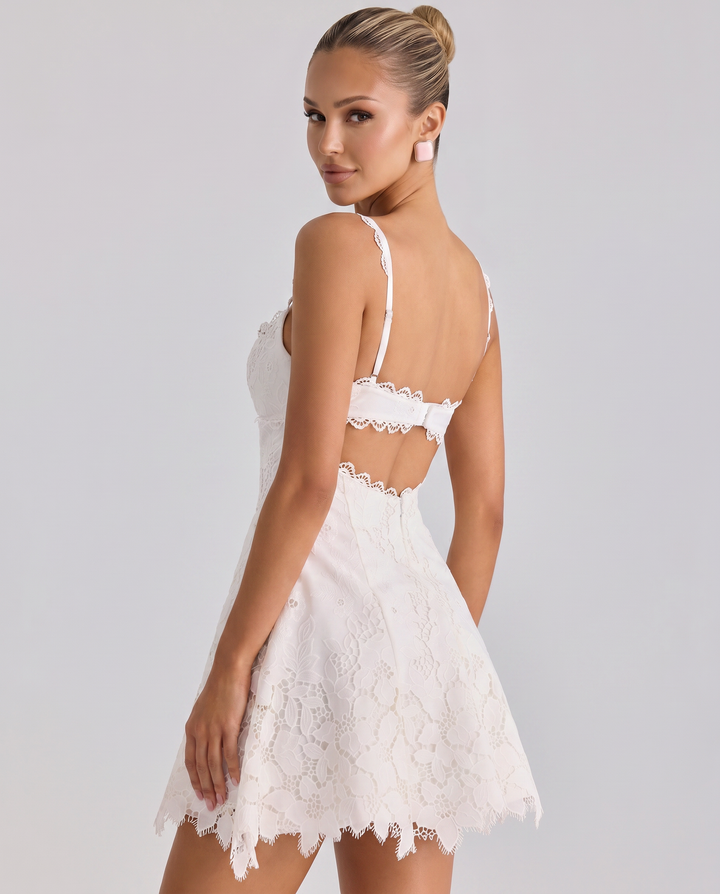 Betty | Lace Mini Dress with Flared Skirt