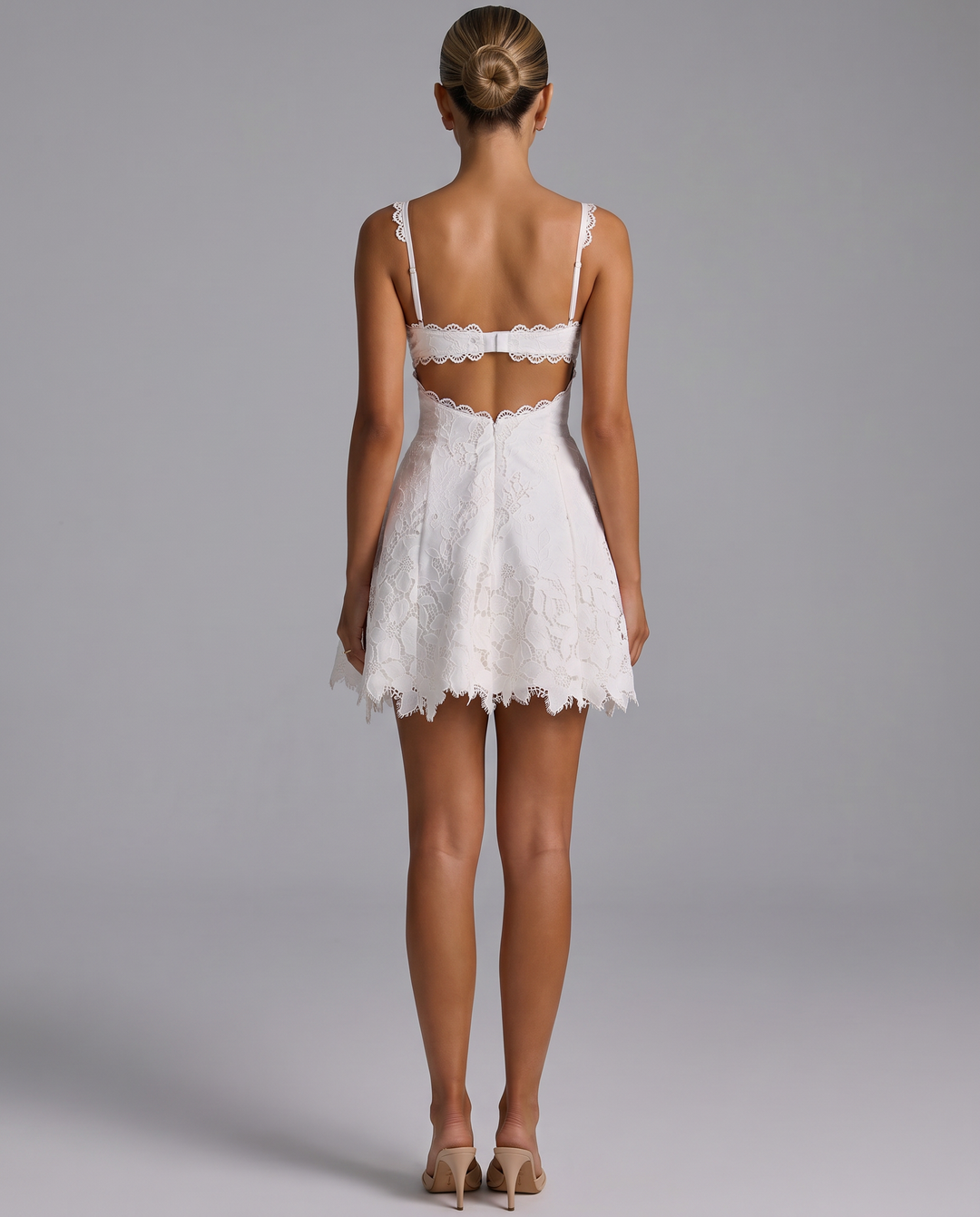 Betty | Lace Mini Dress with Flared Skirt