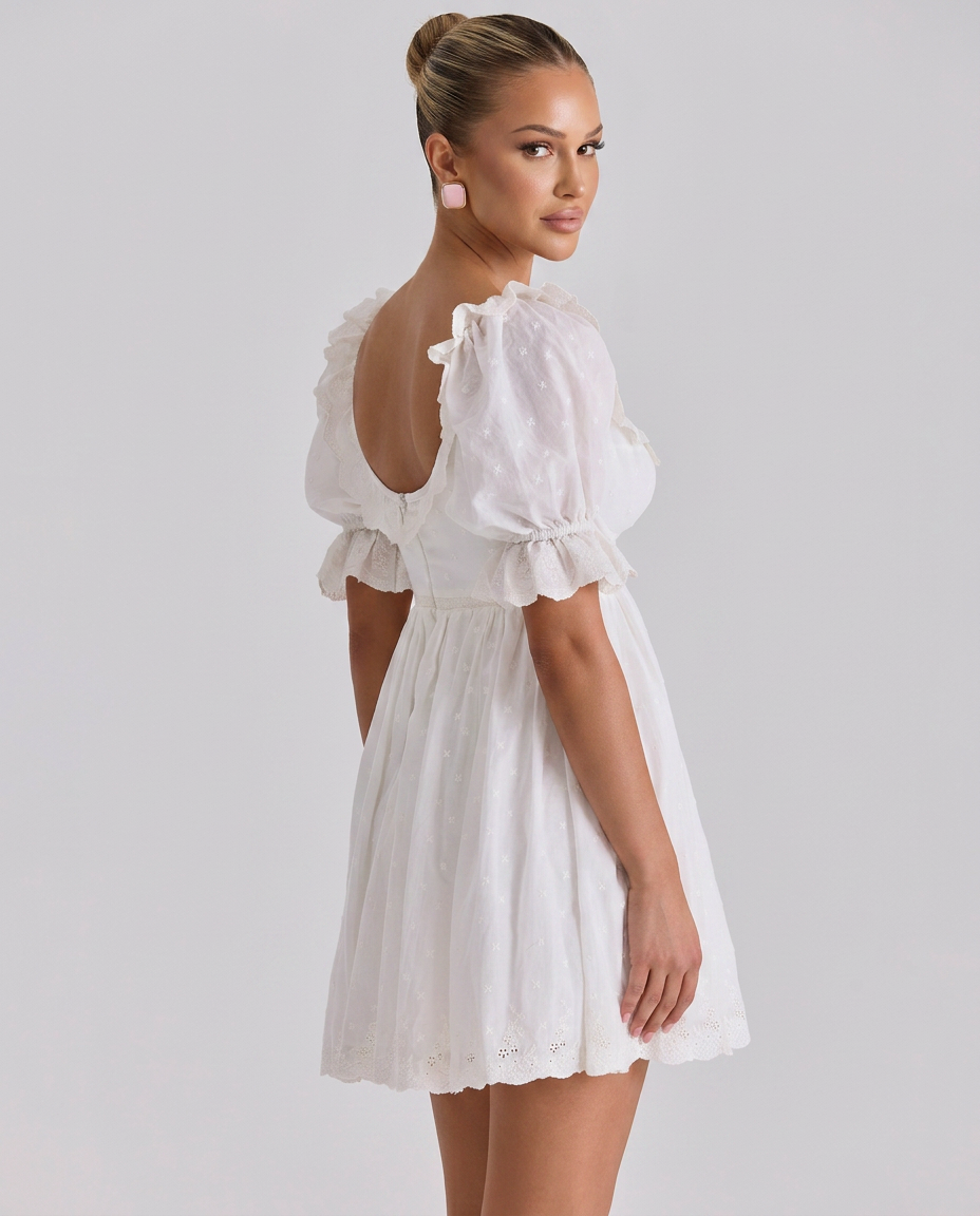 Sophia | Babydoll Mini Dress with Puff Sleeves