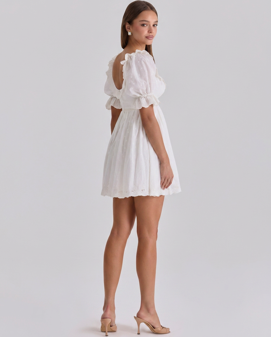 Sophia | Babydoll Mini Dress with Puff Sleeves