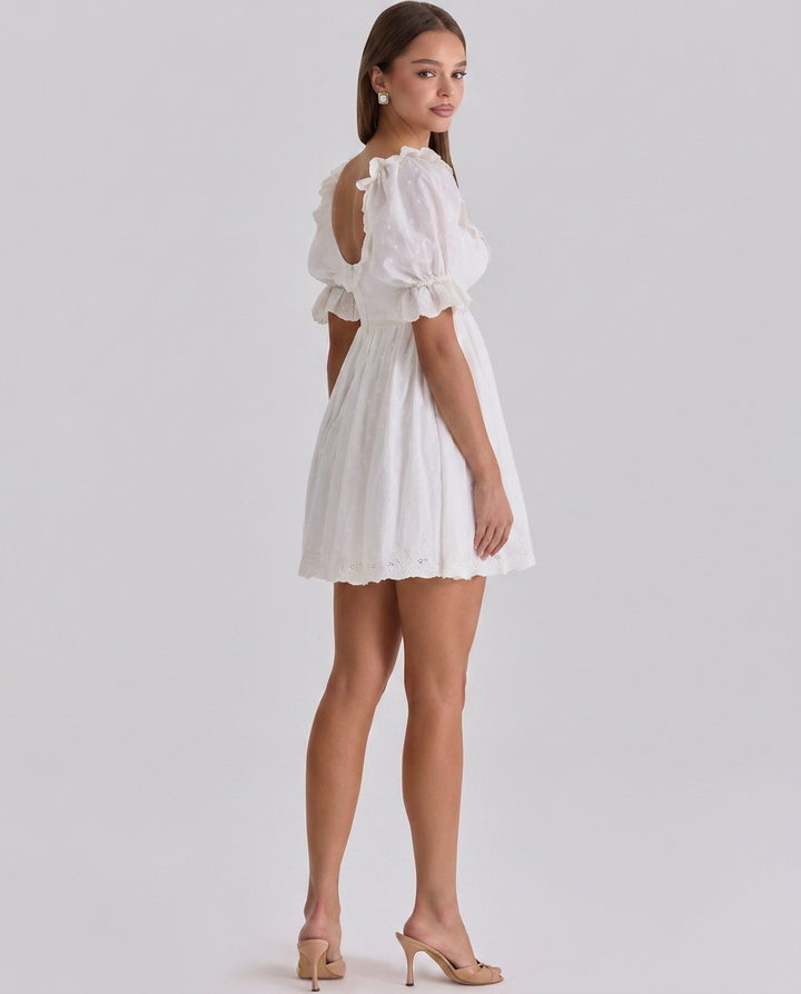Sophia | Babydoll Mini Dress with Puff Sleeves