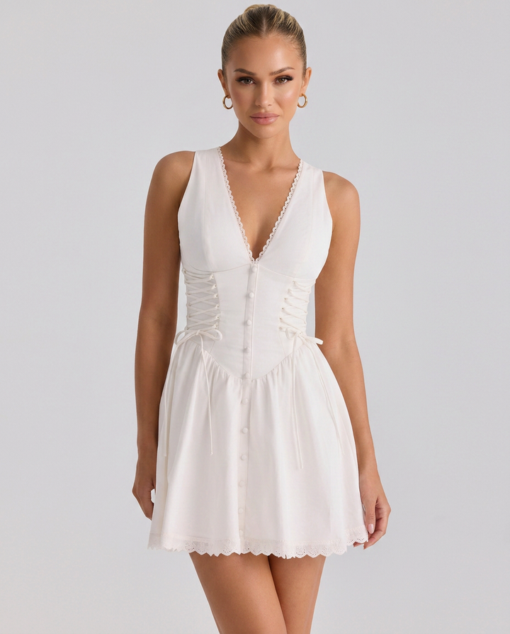 Velma | Mini Dress with Lace-Up Waist