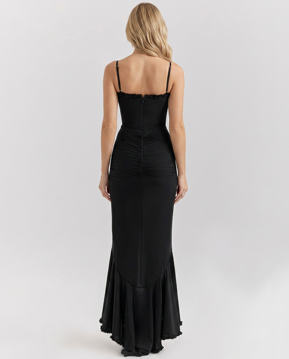Gena | Maxi Dress with Ruffled Front Detail