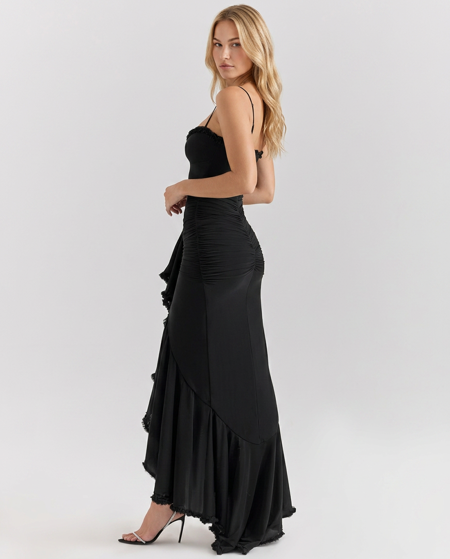 Gena | Maxi Dress with Ruffled Front Detail
