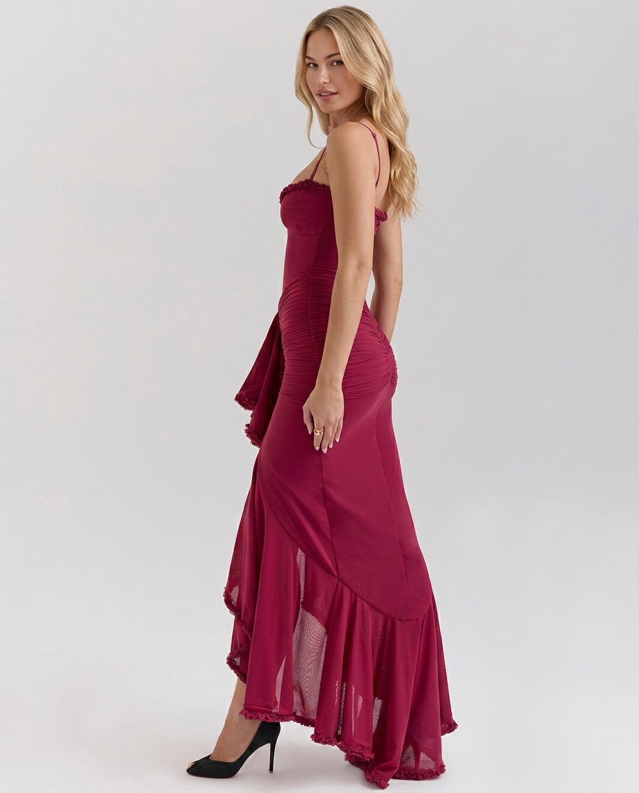 Gena | Maxi Dress with Ruffled Front Detail