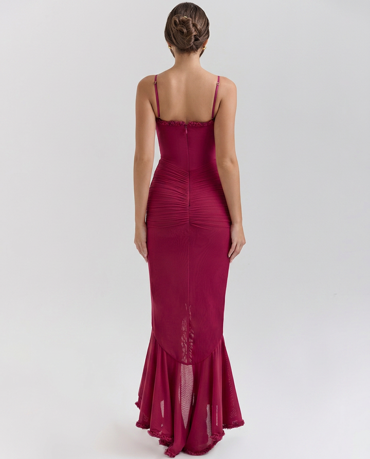 Gena | Maxi Dress with Ruffled Front Detail