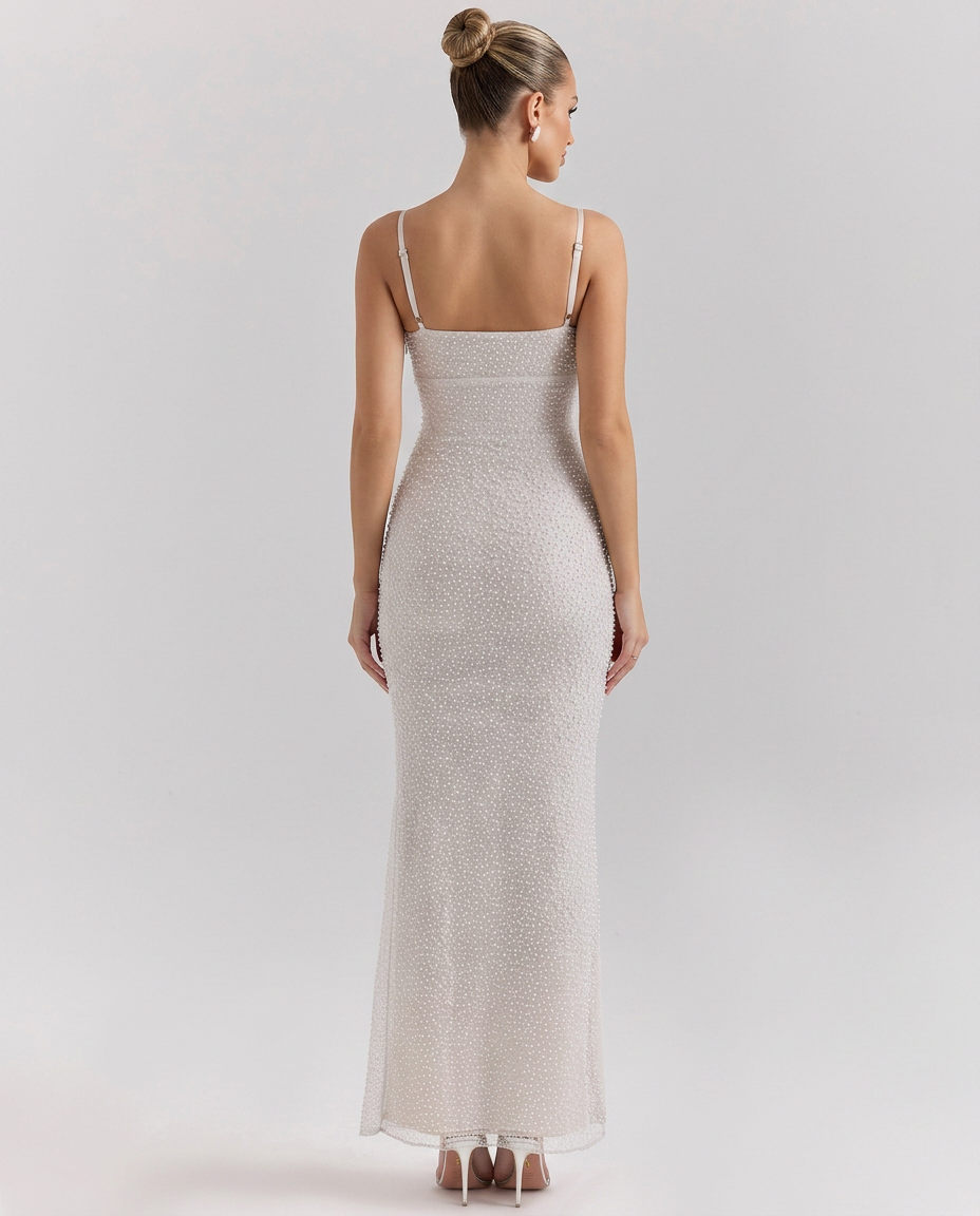 Lelia | Pearl Embellished Maxi Dress