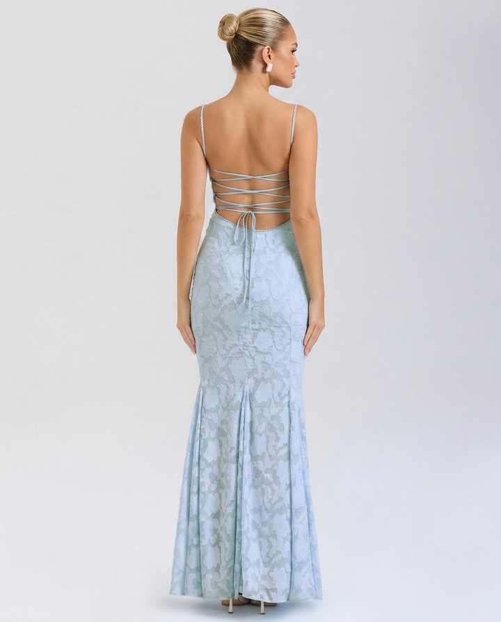 Goldie | Maxi Dress with Lace-Up Back and Fitted Silhouette