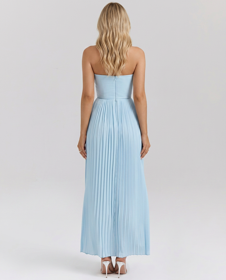 Jaclyn | Strapless Pleated Maxi Dress