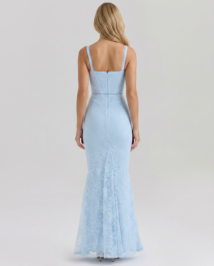 Berta | Lace Godet Maxi Dress
