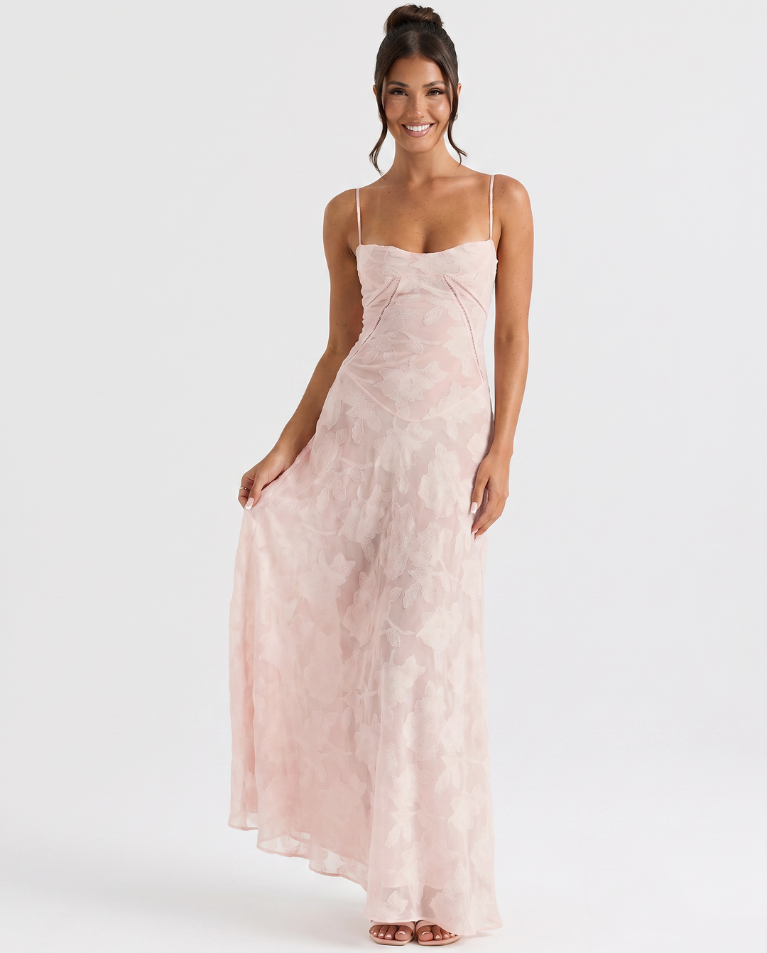 Lottie | Maxi Dress with Floral Print and Lace-Up Back